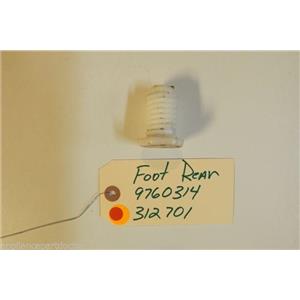 WHIRLPOOL STOVE 9760314   312701    Foot, Rear    used
