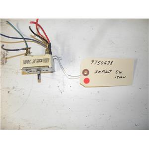 WHIRLPOOL RANGE 9750638 INFINITE SWITCH 1500W USED PART ASSEMBLY
