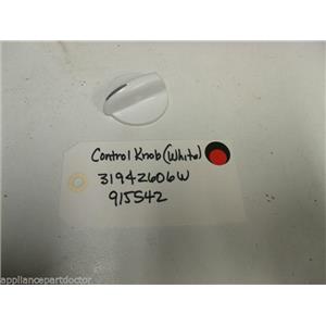 AMANA STOVE 31942606W 915542 Knob, Switch (wht)  USED