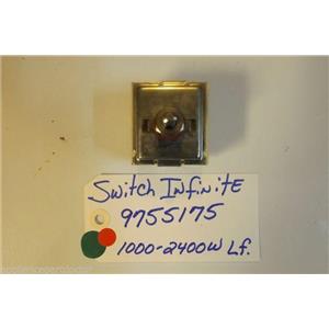 KITCHENAID STOVE 9755175 Switch, Infinite (1000-2400w, Lf) used part