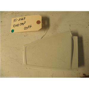 MAYTAG ELECTRIC DRYER 352669 35-2669 END CAP WHITE "LT" USED PART ASSEMBLY