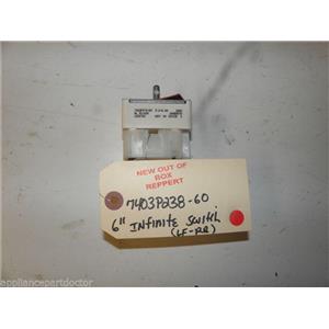 WHIRLPOOL RANGE 7403P23860 6" LF RR INFINITE SWITCH NEW W/O BOX FREE SHIPPING
