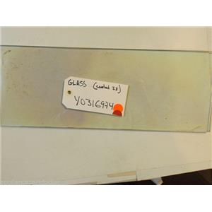 AMANA Stove Y0316974 Glass, Double Coated  APPROX.  16 1/4"  X 6"  USED