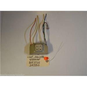 Whirlpool STOVE 8053722  3195810  Light, Indicator W/Bracket used part