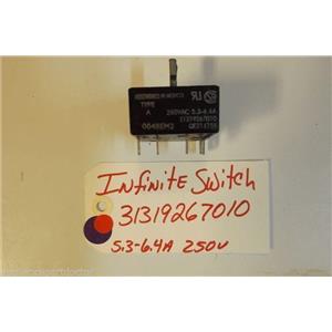 AMANA  STOVE 31319267010  Infinite Switch 5.3-6.4a  250v USED PART