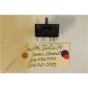 FRIGIDAIRE STOVE 316436000 316021500 Switch,infinite ,small Element 1250-1500w