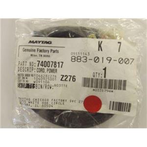 Maytag Amana Gas Stove  74007817  Cord, Power    NEW IN BOX