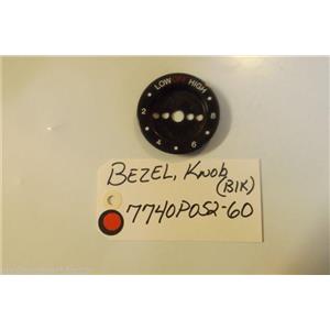 MAYTAG  STOVE 7740P052-60 Bezel, Knob (blk) USED PART