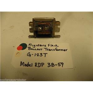 FRIGIDAIRE FLAIR BALLAST TRANSFORMER G-123T FRIGIDAIRE MODEL RDP 38-59