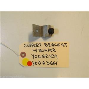 CALORIC STOVE Y0062439 Y0063661 Support Bracket, Glass & Bumper, Oven Door USED