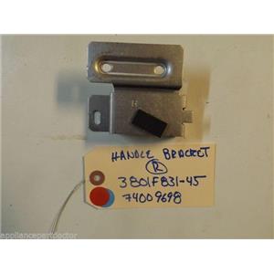 MAYTAG  STOVE 3801F831-45 74009698 Bracket, Door Handle (rt)  USED