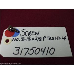 Amana STOVE 31750410   Screw, No.8-18 X 3/8 P Trs Hd Lp  used part