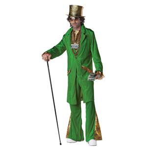 udredning Produktion Algebraisk Men's Green Hustla Adult Pimp Costume Size Large 42-44 . Halloween Store
