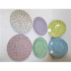 Classic Coffee & Tea CC162 Decorative 7-1/2" Plates in six Different Colors  NEW