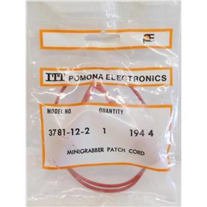 ITT POMONA ELECTRONICS 3781-12-2 MINIGRABBER TEST CLIP PATCH CORD, 12" INCHES 1