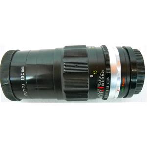 PETRI CAMERA COMPANY 81564 CC AUTO LENS, F=135mm 135 mm FIXED FOCAL LENGTH, 1:3