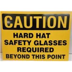 *LOT OF 17* SAFT-705 "CAUTION HARD HAT SAFETY GLASSES REQUIRED BEYOND THIS POIN