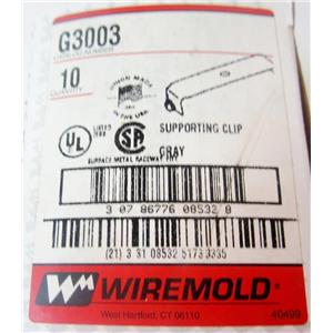 *BOX OF 10* WIREMOLD G3003 SUPPORTING CLIPS, GRAY, FOR 3000 SERIES RACEWAY - NE