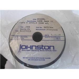 Johnston ER308L  2- lb Spool  Sz .045  ER308  Stainless Steel Welding Wire