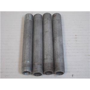 **Lot of 4**   E-93148   1/2" x 6" Galvanized Steel Nipple (Schedule 40)