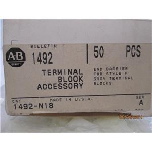 A-B Allen-Bradley 1492-N18 Terminal Block Accessory Series A Box w/ 50 pcs.