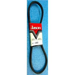 JASON 4L380 V-BELT, 38" OUTSIDE NOMINAL LENGTH, 1/2" TOP WIDTH, 4L, 5/16" THICK