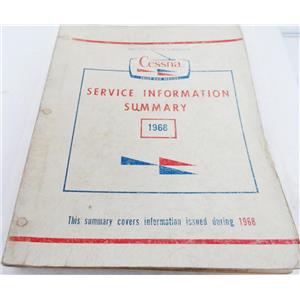 CESSNA SERVICE INFORMATION, SUMMARY 1968, ISSUED JANUARY 1969, AVIATION AIRCRAF