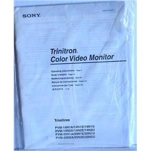 SONY 3-800-731-12 OPERATING INSTRUCTIONS FOR TRINITRON PVM COLOR VIDEO MONITORS