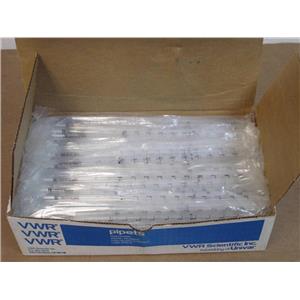 175 VWR 53281-644 Serological Sterile/Plugged Disposable Glass Pipet 1 x 1/10 mL
