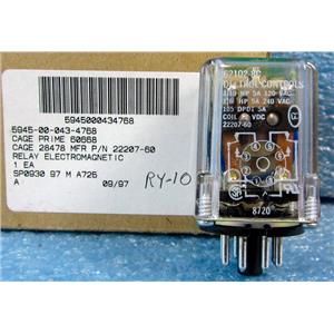 DELTROL 62102-8C 22207-60 GENERAL PURPOSE RELAY, 12VDC COIL, DPDT - NEW OLD STO