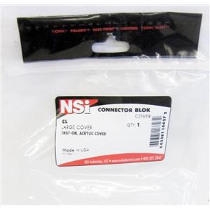 NSI CONNECTOR BLOK COVER, CL, LARGE SNAP-ON, ACRYLIC COVER
