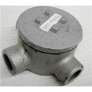 CROUSE HINDS ECM SPT-42036, 3/4" CONDUIT BODY (WITH LID)