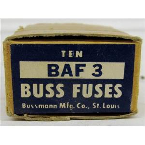 BUSS FUSES BAF3 (BOX OF 10) P/N: 107610 FAST ACTING FUSE