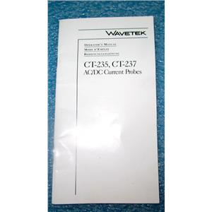 WAVETEK OPERATOR'S MANUAL FOR CT-235 CT-237 AC/DC CURRENT PROBES