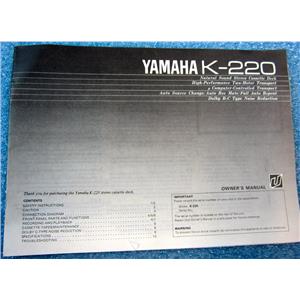 YAMAHA K-220 MANUAL FOR NATURAL SOUND STEREO CASSETTE DECK