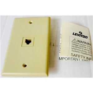 LEVITON 40160-I 40160I PHONE JACK PLATE, IVORY COLOR - NEW SURPLUS