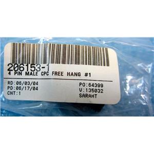 AMP AMPHENOL 206153-1 4 PIN MALE CPC FREE HANG #1 CONNECTOR - NEW