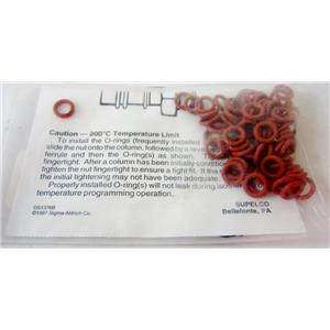 *PACK OF 100* SUPELCO 20407 O-RINGS FOR PACKED COLUMN, 1/4" COLUMN O.D. - NEW