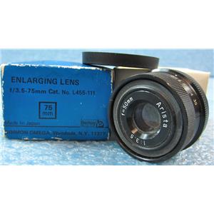ARISTA ENLARGING LENS, f=1:3.5 APERTURE, 50mm FOCAL LENGTH