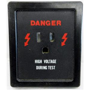 DANGER HIGH VOLTAGE DURING TEST RECEPTACLE