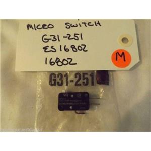 KENMORE MICROWAVE G31-251 ES16802 16802 MICRO SWITCH   NEW IN BAG