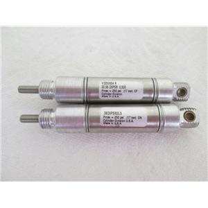 (2) Parker/Lin-Act .56DXPSR0.50 Crimped Round Body Pneumatic Cylinder,9/16" Bore