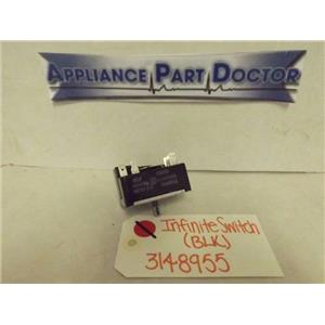 WHIRLPOOL STOVE 3148955 INFINITE SWITCH (BLK) 8.9-11.0A 240V USED