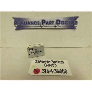 WHIRLPOOL STOVE 316436000 INFINITE SWITCH (WHT) 5.2-6.25A 240V USED