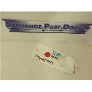 KENMORE FRIGIDAIRE  STOVE 316442403 KNOB (WHT) USED
