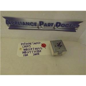 GE STOVE WB24T10153 WB27T10384 INFINITE SWITCH 13A 240V (WHITE) USED
