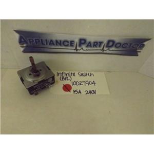 WHIRLPOOL STOVE 10027904 INFINITE SWITCH 15A 240V (BLACK) USED