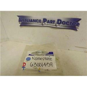MAYTAG WHIRLPOOL REFRIGERATOR 63001459 NAMEPLATE NEW