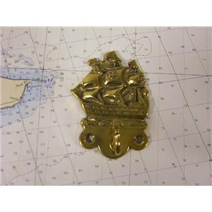 Boaters Resale Shop of TX 773692321622 DECORATIVE BRASS GALLEON COAT HOOK