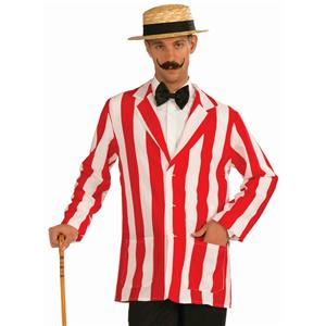 Roarin' 20's Old Time Adult Red and White Striped Costume Jacket Size XL